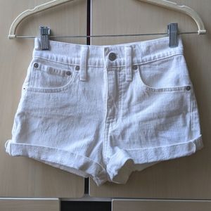 Madewell High-Rise Denim Shorts in Tile White